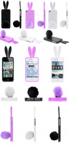 iPhone 4 case bunny ears pink white black