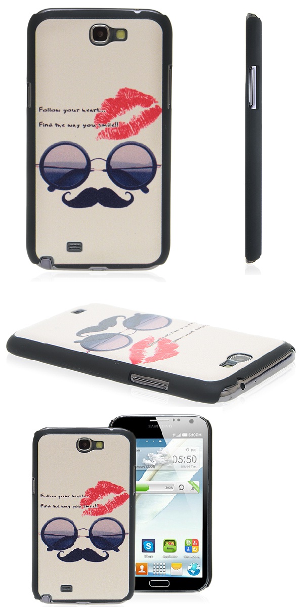 lips glasses mustache samsung galaxy note II cover case