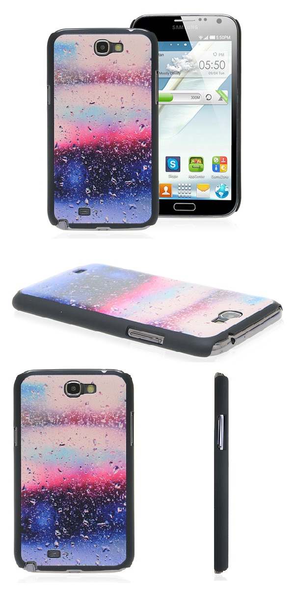 rain water-drops colorful case for samsung galaxy note ii