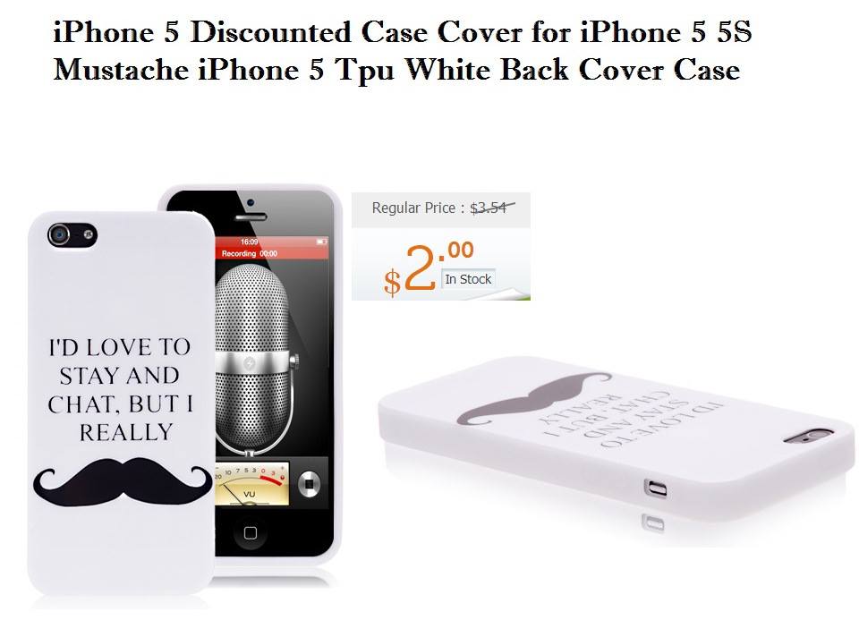 50% discount on iPhone 5  Mustache Case