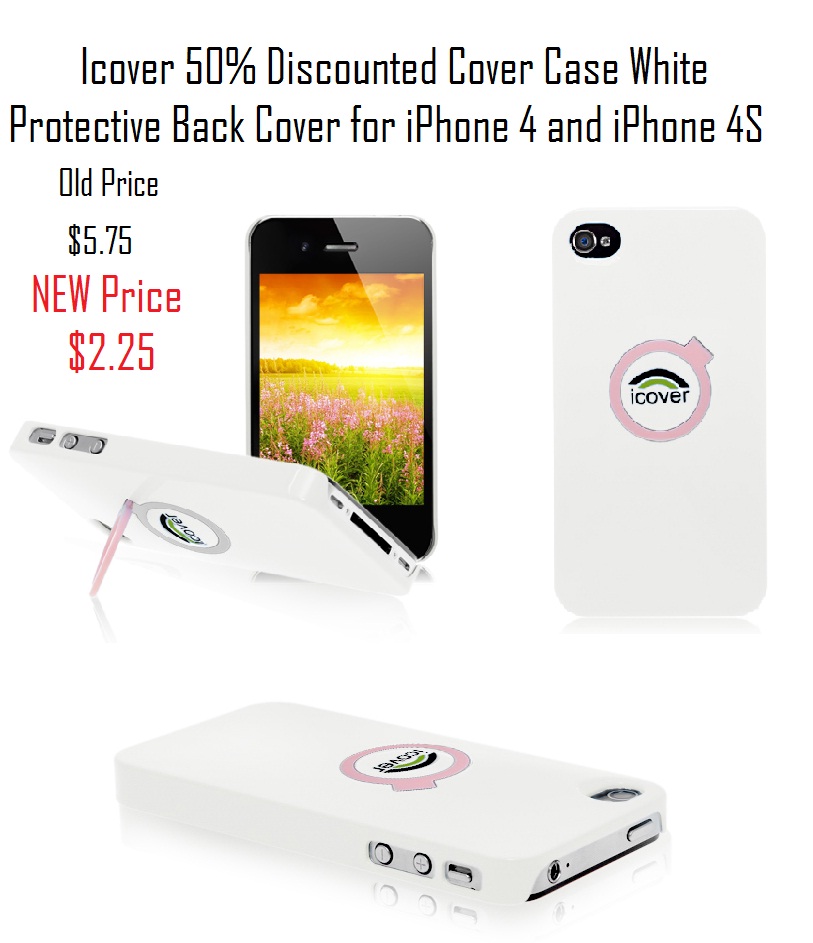 icover discount 50% iPhone 4 4S white stand case