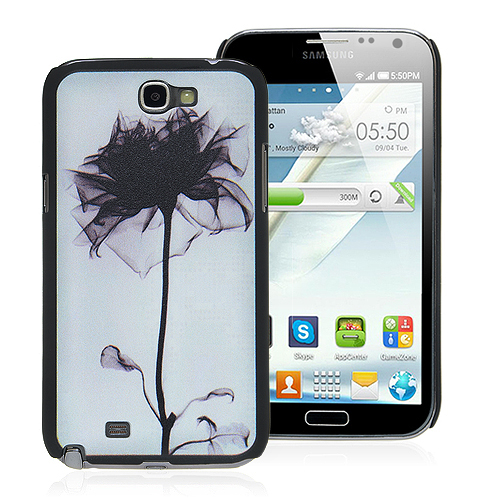 Flower Print Back Cover For Samsung Galaxy Note II 