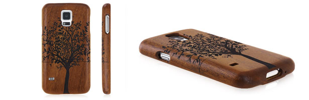 Demountable Tree Pattern Wooden Back Cover for Samsung S5 