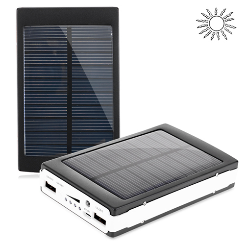 30000mAh Portable Solar Power Bank for All Chargeable Devices - Black