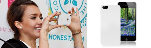 Jessica-Alba-white-iPhone-5-case