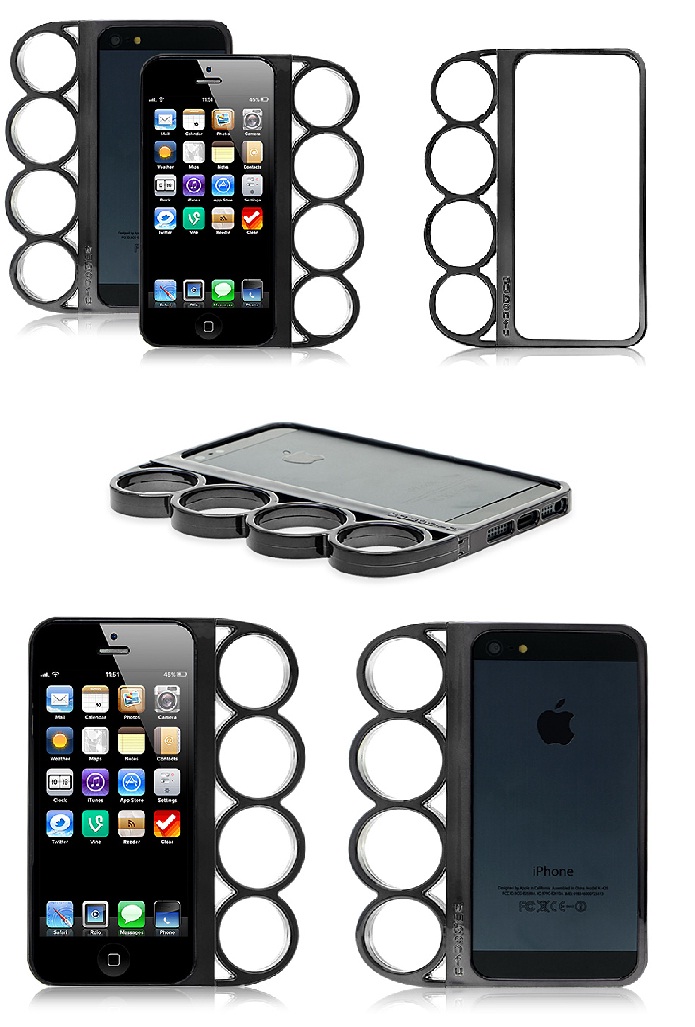 Famous Rihanna's iPhone 5 Knuckleduster Black Cover Case Vogue Knuckle Bumper By Cellz
